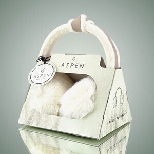 Aspen Earmuffs Ivory Tan Boxed Faux Fur Headband Cottagecore Christmas Gift Boho